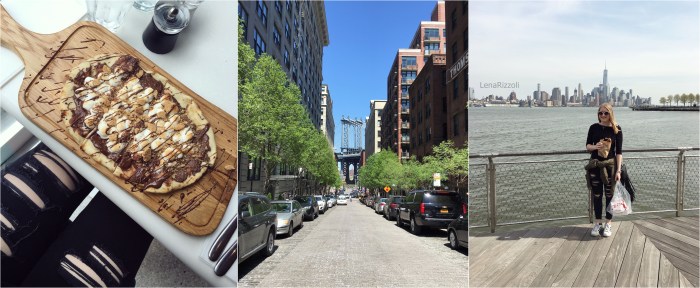 Dylan's Candy Bar "Pizza", View at the Manhattan Bridge and View of New Jersey City